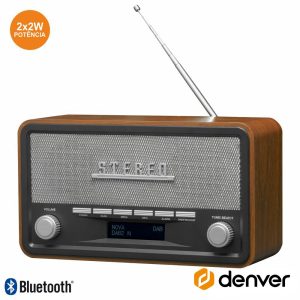 RÁDIO AM/FM/BLUETOOTH/ MP3/AUX VINTAGE DENVER