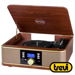 Gira-Discos 33/45/78RPM Vintage BT/AUX/USB Madeira TREVI